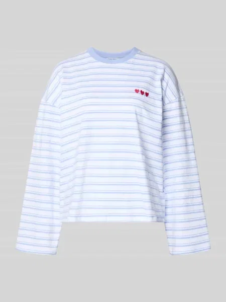 Bluza o kroju relaxed fit z wyhaftowanym motywem Review błękitna