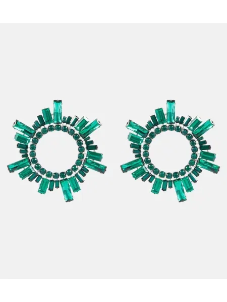 Uhani Amina Muaddi s kristali zelena