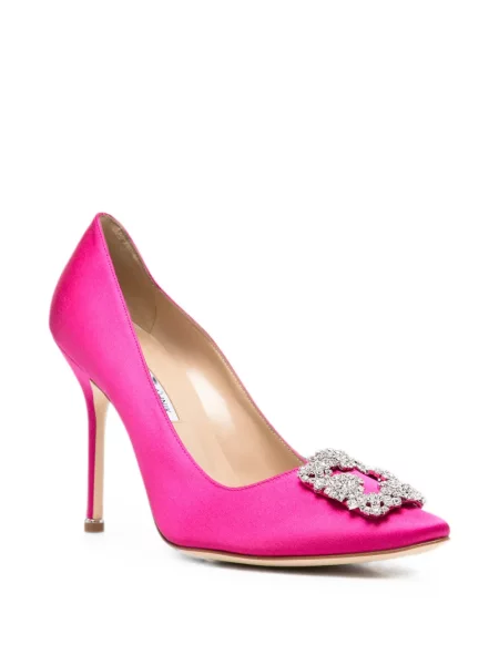 Pantofi cu toc Manolo Blahnik cu cataramă roz