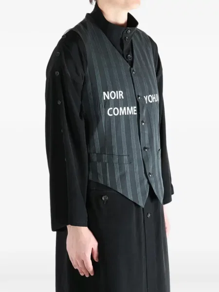 Prugasti prsluk Yohji Yamamoto crna