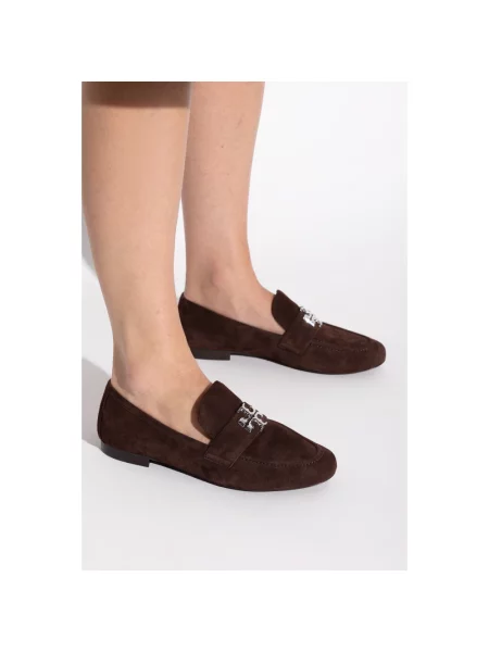 Loafersy Tory Burch zamszowe brązowe