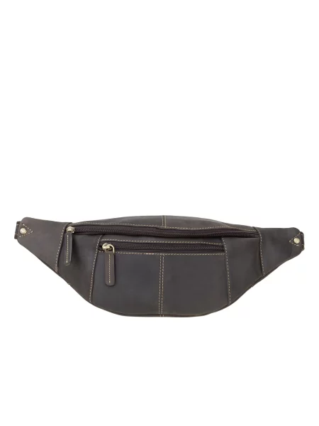 Кожаная поясная сумка Visconti коричневая