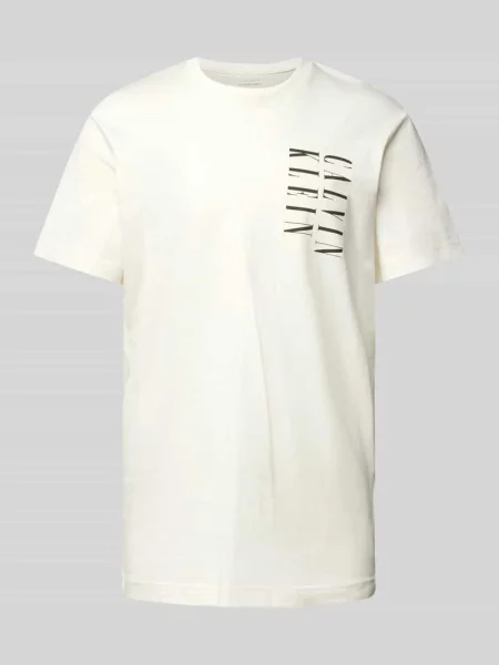 T-shirt z nadrukiem z logo Calvin Klein Jeans biała