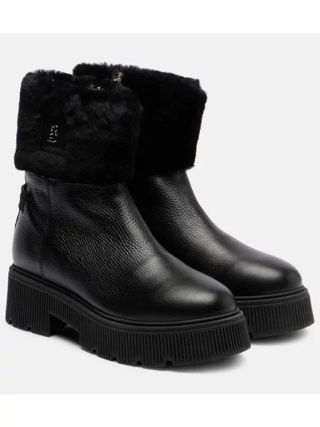 Cizme scurte Bogner din piele negru