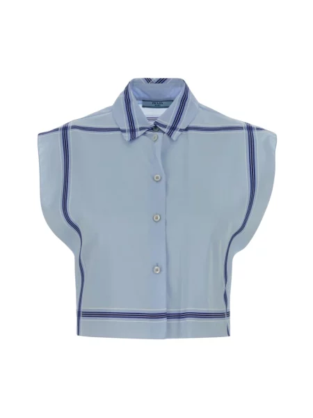 Koszula Prada w paski niebieska