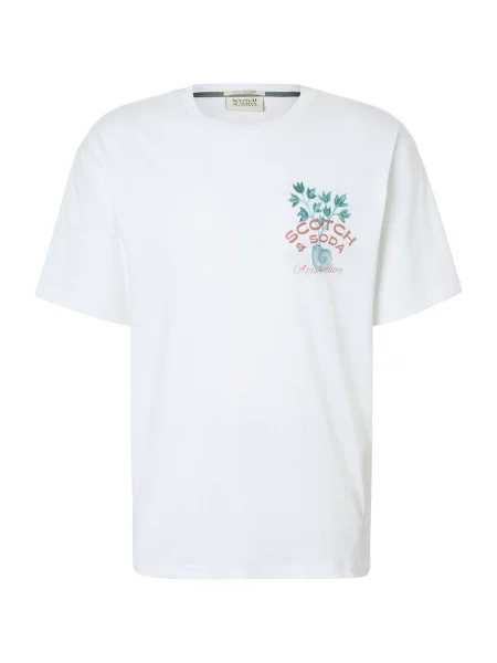 SCOTCH & SODA Tricou albastru deschis / verde / roșu bordeaux alb