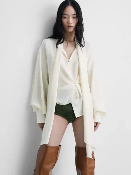 Блуза MANGO бежевий