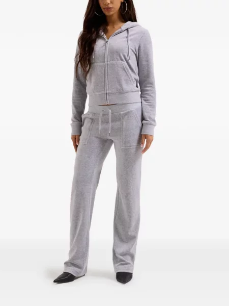 Βελούδινο τρέξιμο παντελόνι Juicy Couture γκρι