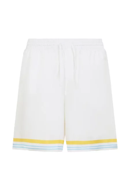 Pantaloni scurți Casablanca de mătase alb