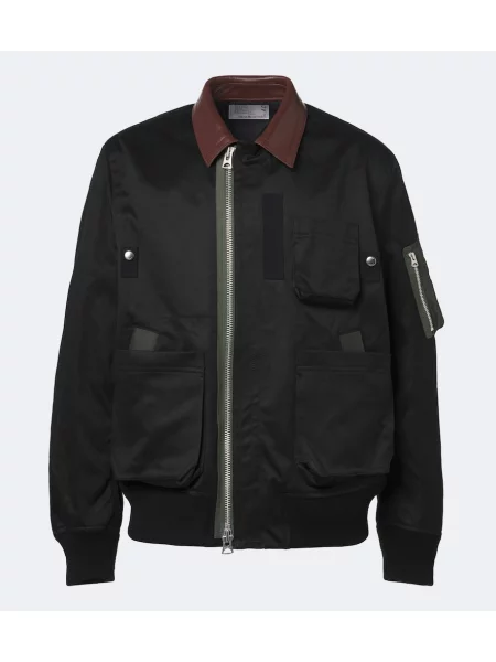 Geanta de piele Sacai negru