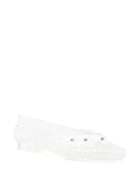 Virágos lapos talpú körömcipő Heavenly Jelly fehér