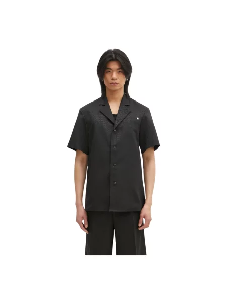 Helmut Lang koszula z domieszką wełny Modest Ss Sh.Tonal J regular czarny