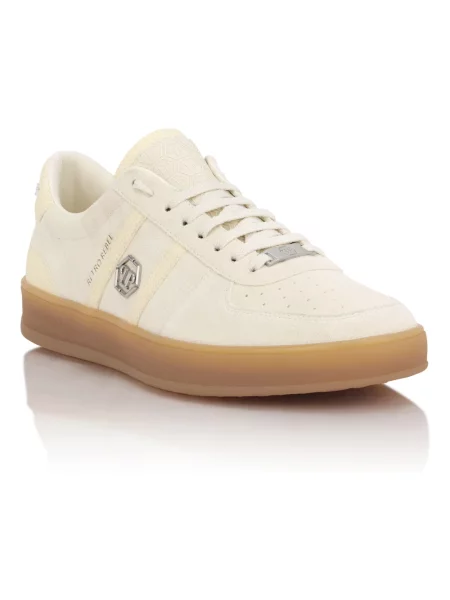 Sneakersy Philipp Plein skórzane retro białe