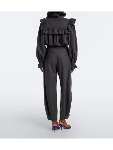 Pantaloni Chloé de lână gri