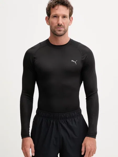 Puma trening majica z dolgimi rokavi PWRMODE BASE LAYER črna