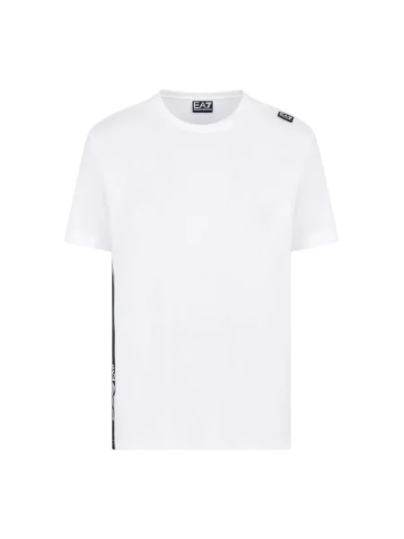 Koszulka Stripe Contrast Logo krótki rękaw czysta biel M biała