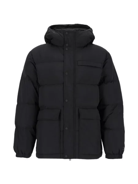 Палто Maison Kitsuné с качулка черно