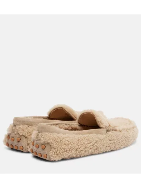 Pantofi loafer Tod's din piele de căprioară bej