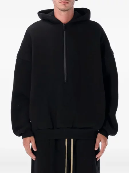 Hanorac cu glugă Fear Of God de jumătate de fermoar negru