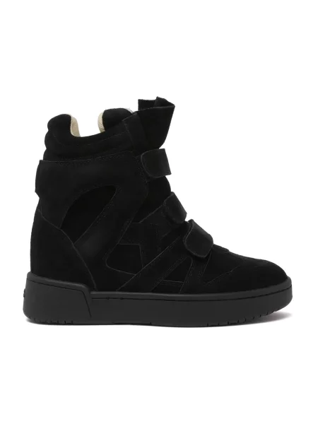 Sneakersy Isabel Marant skórzane na koturnie czarne