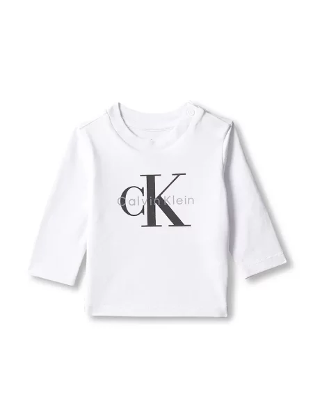 Calvin Klein Jeans majica dugih rukava za bebe od pamuka s elastanom bijela