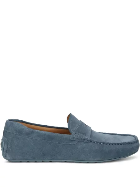 Pantofi loafer Boss din piele de căprioară albastru