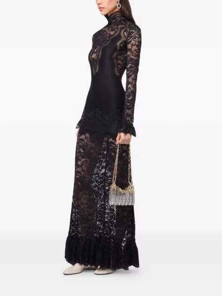 Rochie maxi Rabanne din dantelă negru