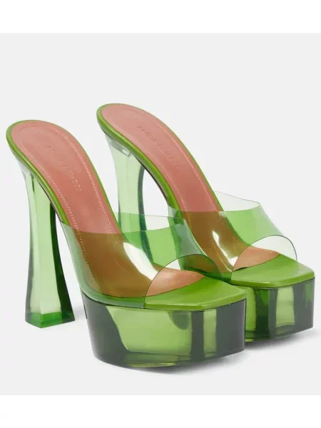 Mules Amina Muaddi s platformo zelena