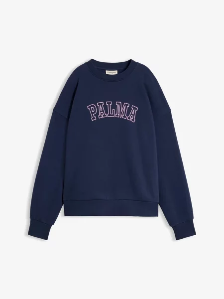 Bluza oversize z mieszanki bawełny niebieska