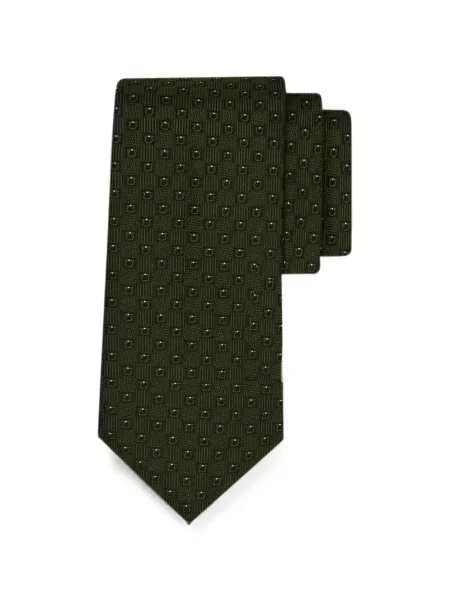 Cravată Ferragamo din jacard verde