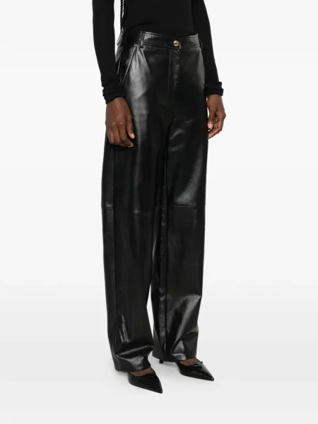 Pantaloni Max Mara din piele negru