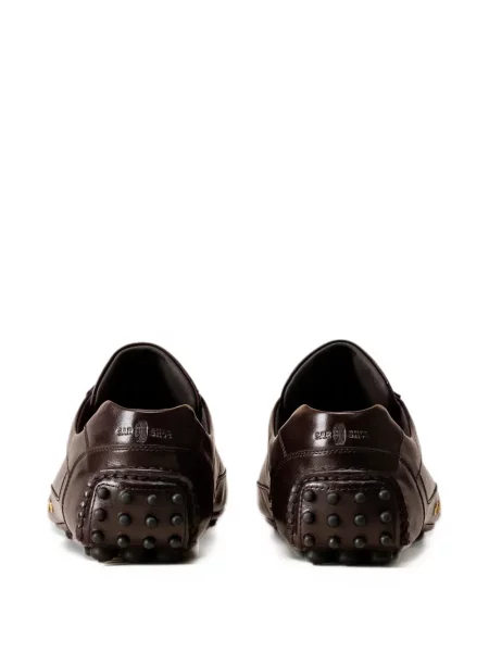 Sneakersy Car Shoe skórzane brązowe