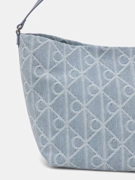 Táska Calvin Klein Emblem Aop Denim Bucket Blue Universal kék