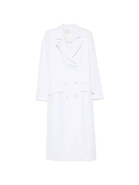 Palton Mitiliane Couture cu două rânduri de nasturi alb