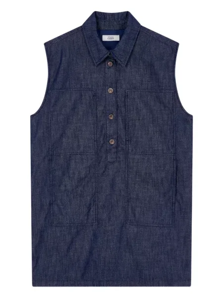 Rochie din denim Studio Tomboy fără mâneci de costum albastru