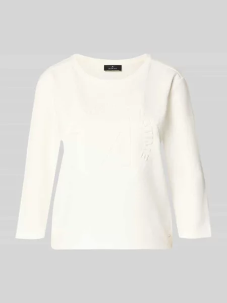 Bluza o kroju relaxed fit z dodatkiem model ‘Emblem’ Monari biała