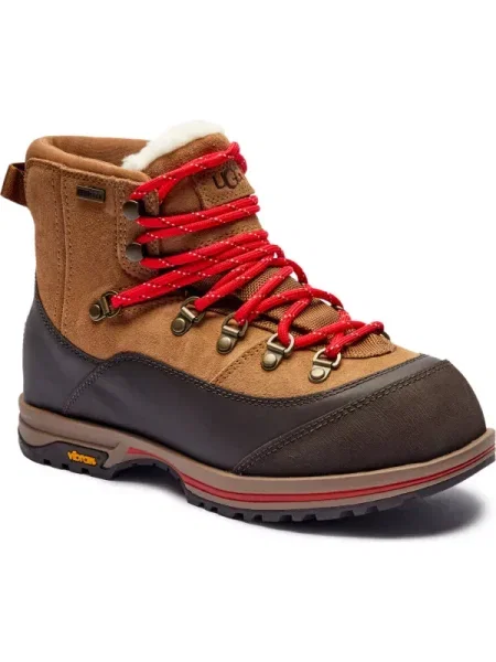 UGG Botine BRECKEN LACE | piele întoarsă maro