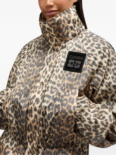 Palton Ganni cu imagine cu model leopard