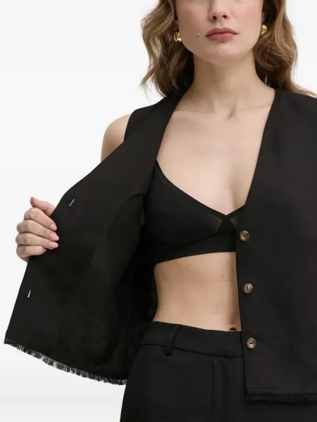 Top Ivy Oak cu franjuri negru