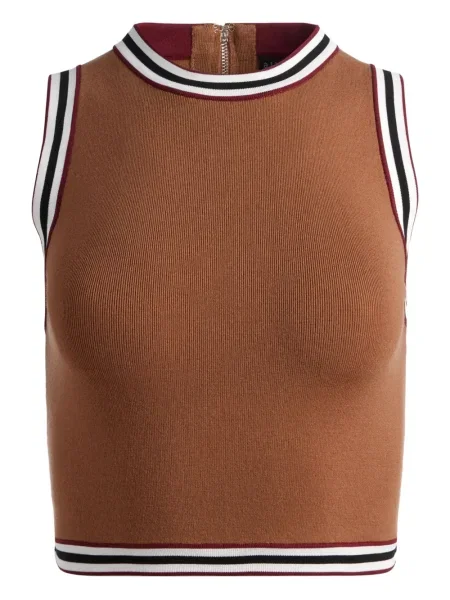 Fusta plisata Alice + Olivia cu dungi plisată maro