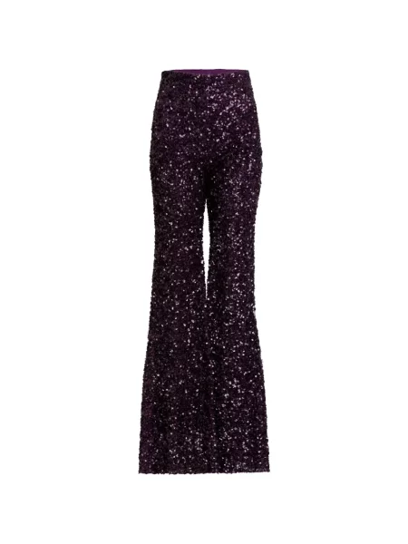 Pantaloni Silvia Tcherassi cu paiete evazate violet