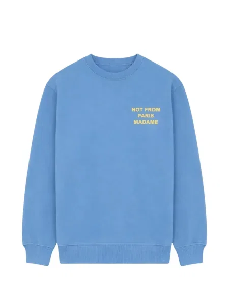 Hanorac crewneck Drole De Monsieur cu decolteu rotund albastru