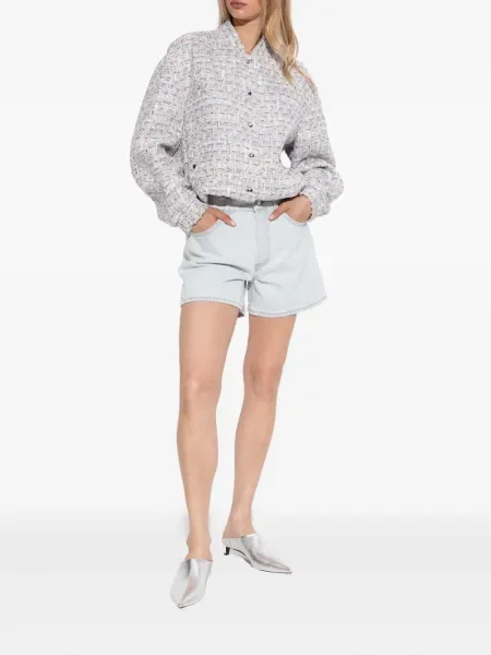 Papuci tip mules Jil Sander din piele argintiu