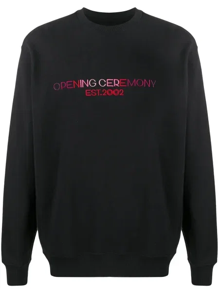 Hanorac crewneck Opening Ceremony cu broderie negru