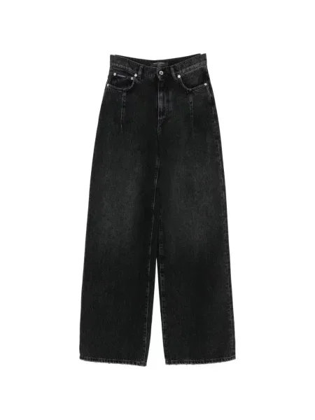 Blugi cu picior larg Dolce & Gabbana cu autograf negru