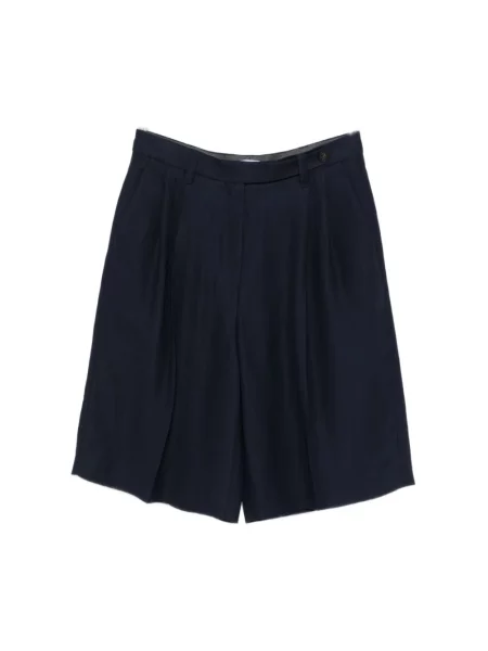 Lniane bermudy Brunello Cucinelli niebieskie