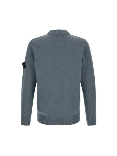 Sweter Stone Island wełniany z kamieniami niebieski