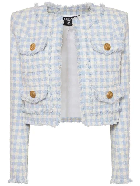 Μπουφάν Balmain tweed μπλε
