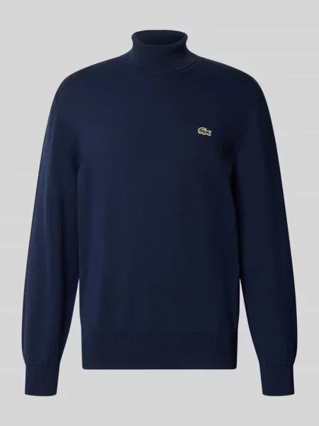 Sweter z czystej bawełny o kroju regular fit Lacoste granatowy