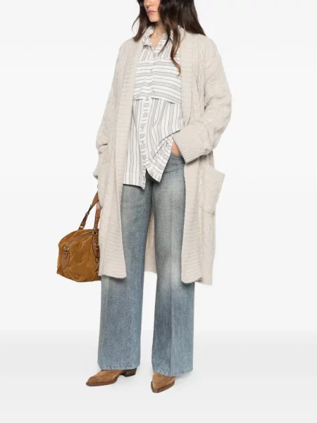 Lung cardigan Ermanno Scervino tricotate gri
